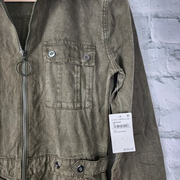 Good American military Jumpsuit Sz 1 green long sleeve zip up utility A21N - Picture 2 of 5